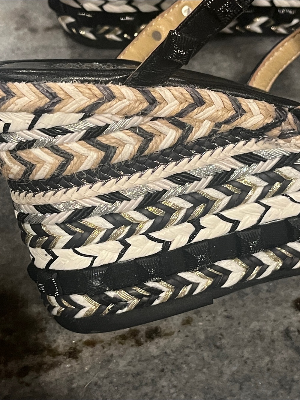 Vince Camuto Black Braided Espadrille Wedge Sandals - Picture 9 of 10